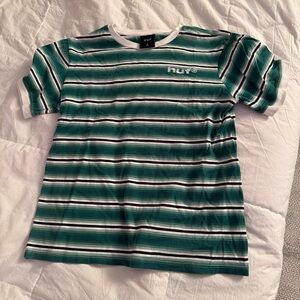 HUF Teal and White Striped Tee